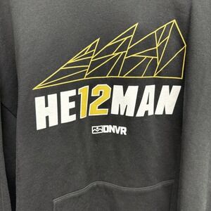 DNVR HE12MAN Black‎ Hoodie Mens Size L Denver Colorado Sweatshirt